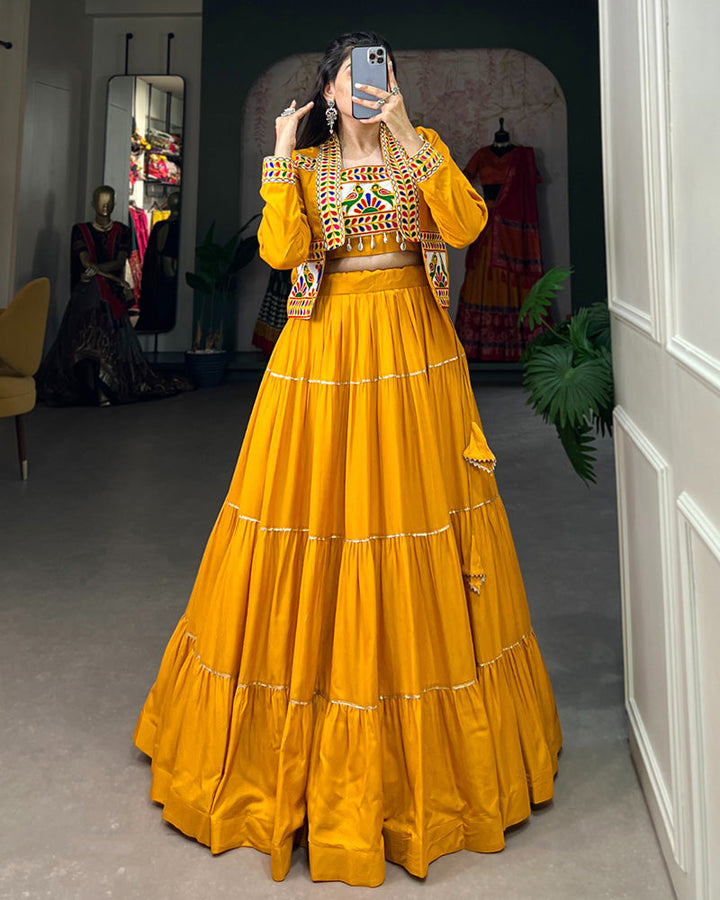 Mustard Muse – Gamthi Elegance for Navratri