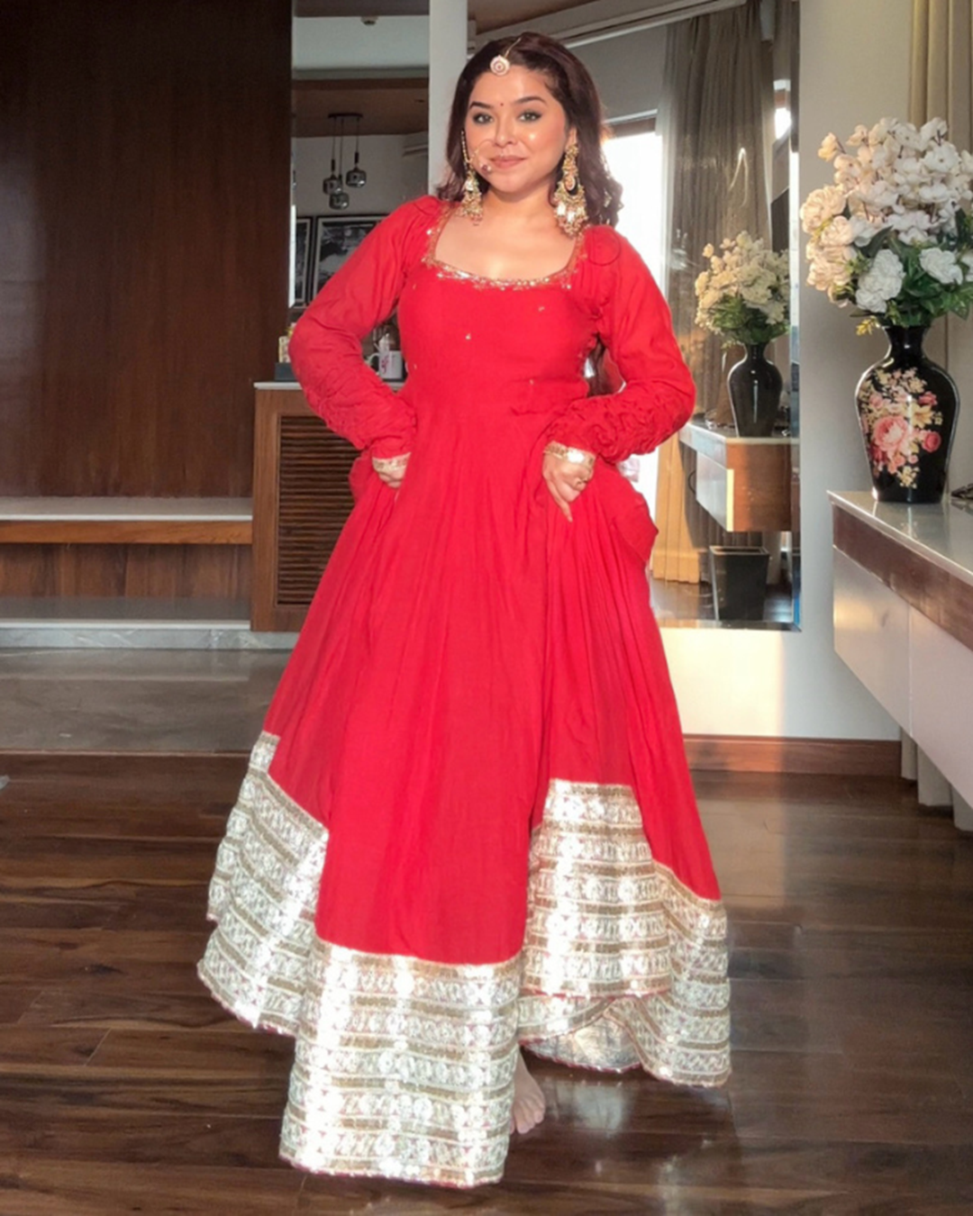 Royal Red Anarkali Suit Set – Perfect for Festive Celebrations