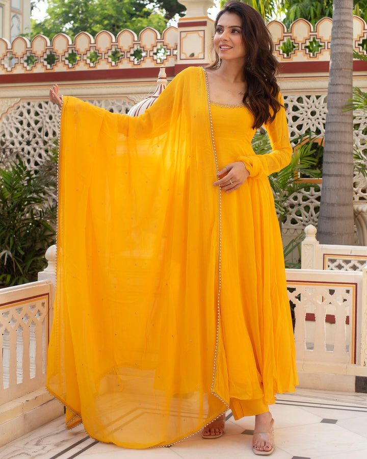 Elegant Yellow Ensemble – Effortless Charm in Every Stitch