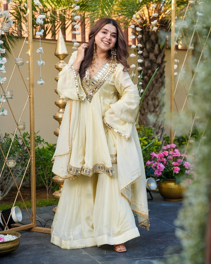 Ivory Royal Sheeshmahal Sharara Set