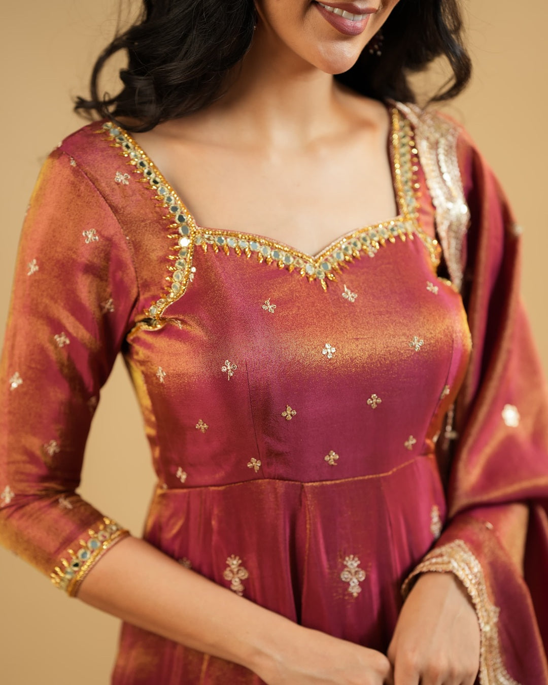 Rust Orange – Premium Embroidered Anarkali for Desirable Women