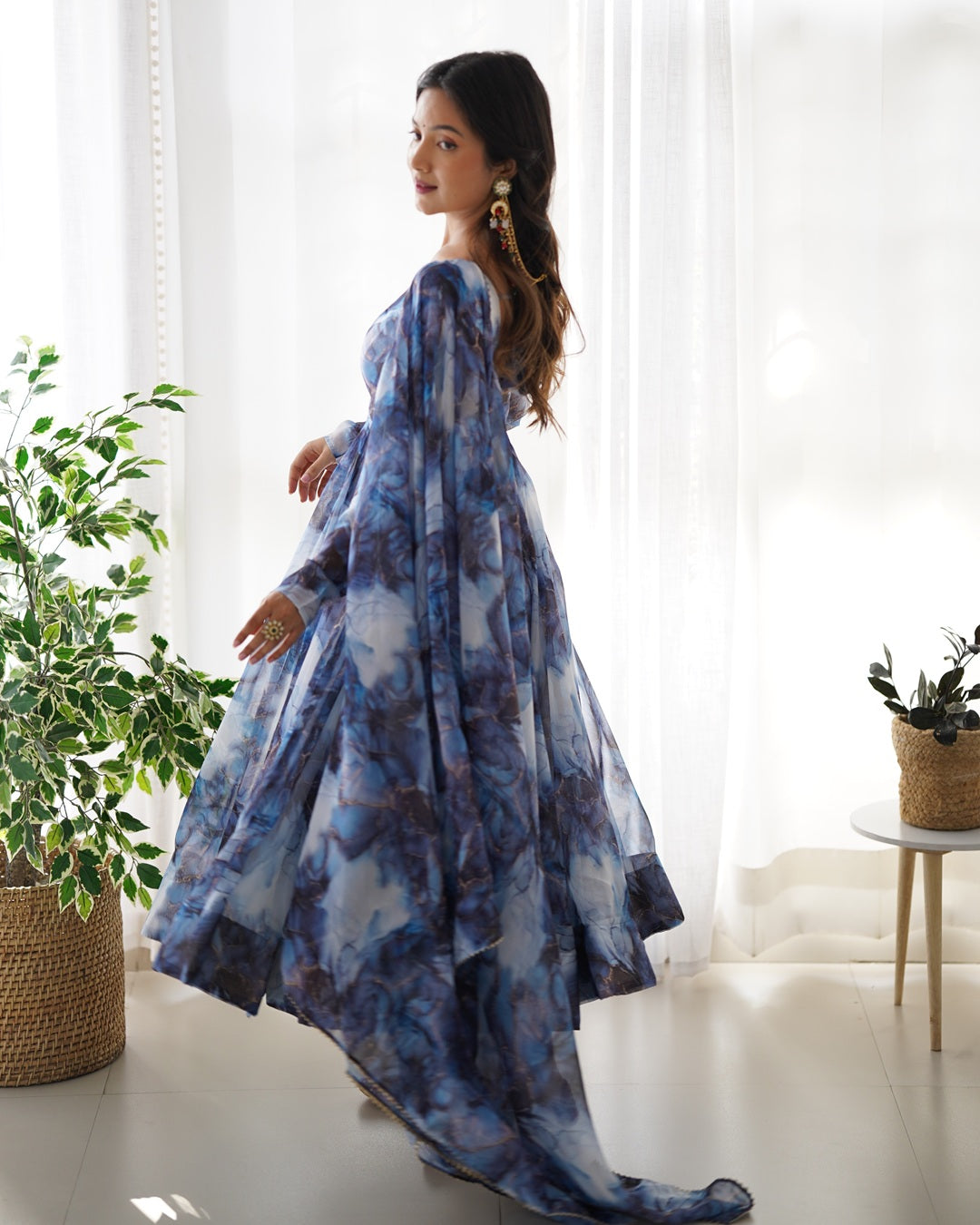Graceful Navy Blue Festive Anarkali
