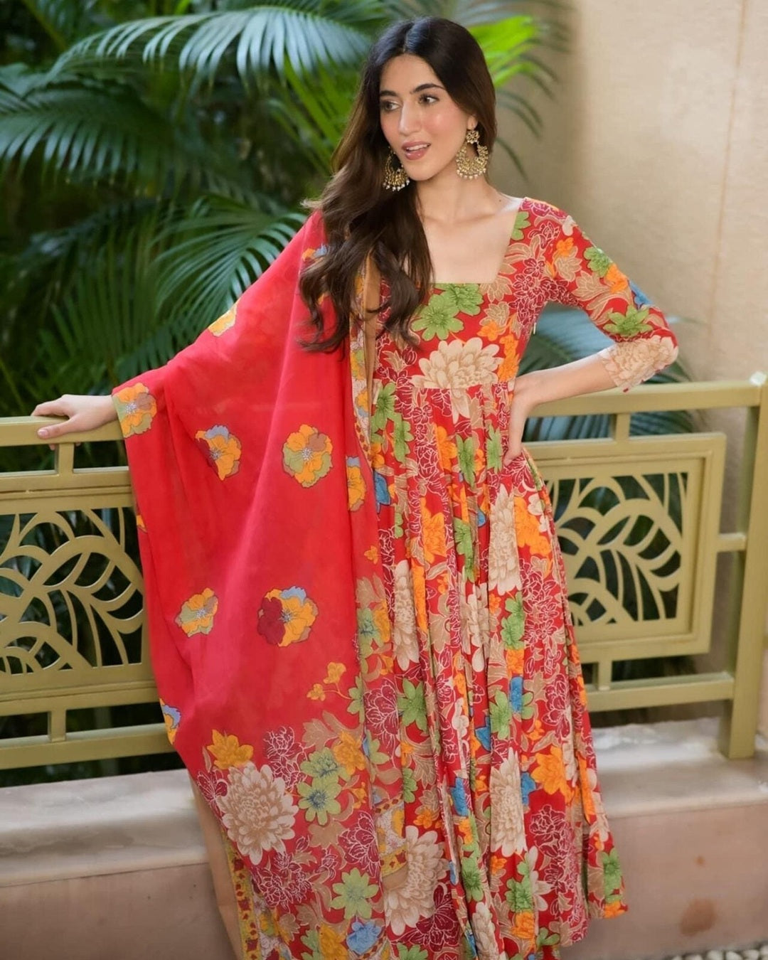 Floral Grace Muslin Suit Set