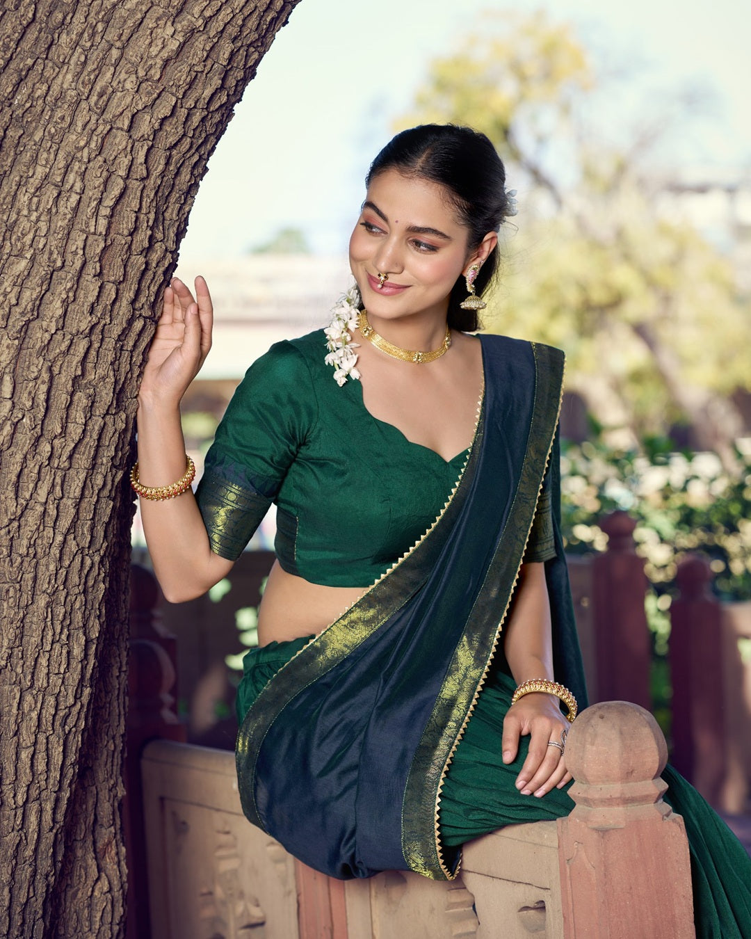 Teal Green Poly Cotton Zari Weaving Lehenga for Women | Traditional Festive & Wedding Wear