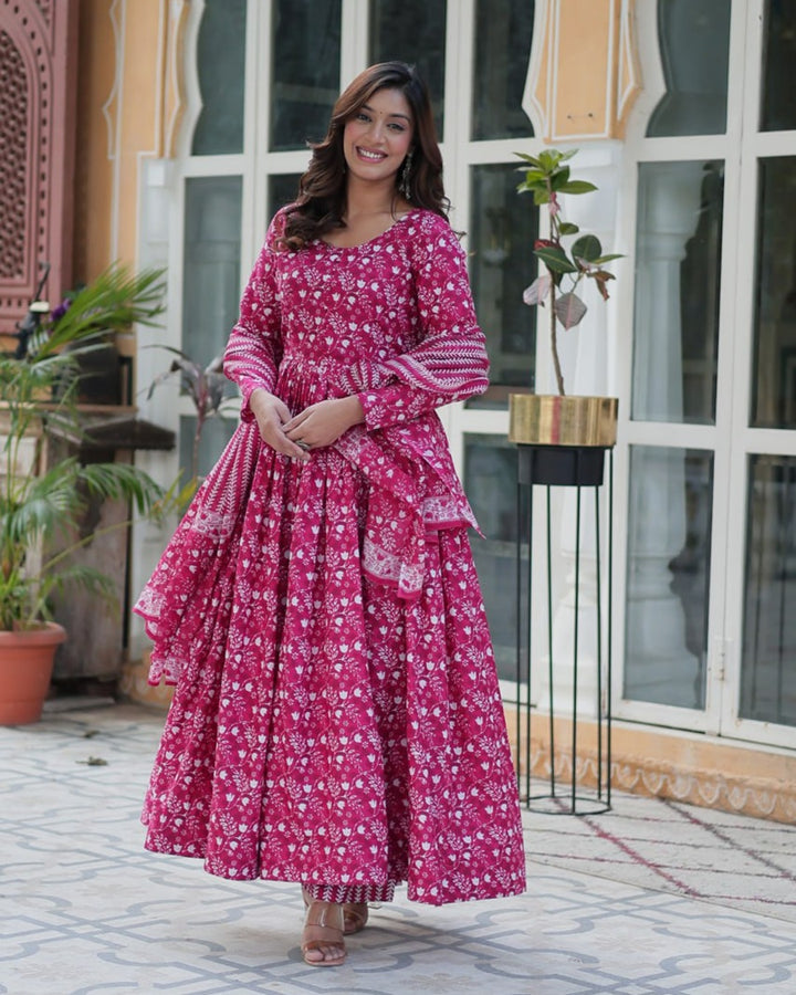 Pink Premium Readymade Kurti with Pant & Dupatta Set – Elegant & Comfortable!