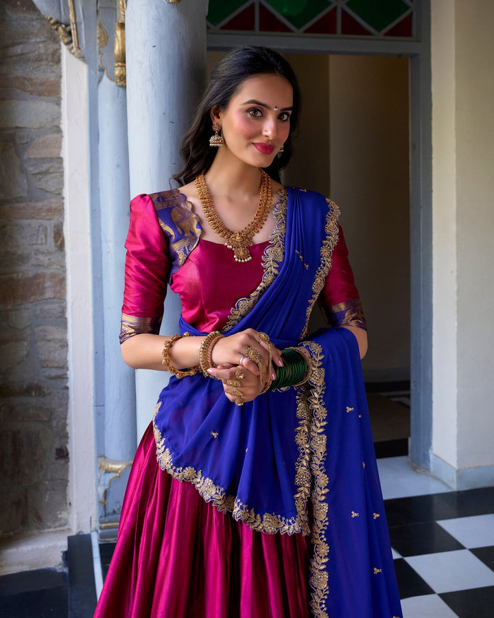 Pink Color Narayan Pattu Silk Designer Lehenga Choli