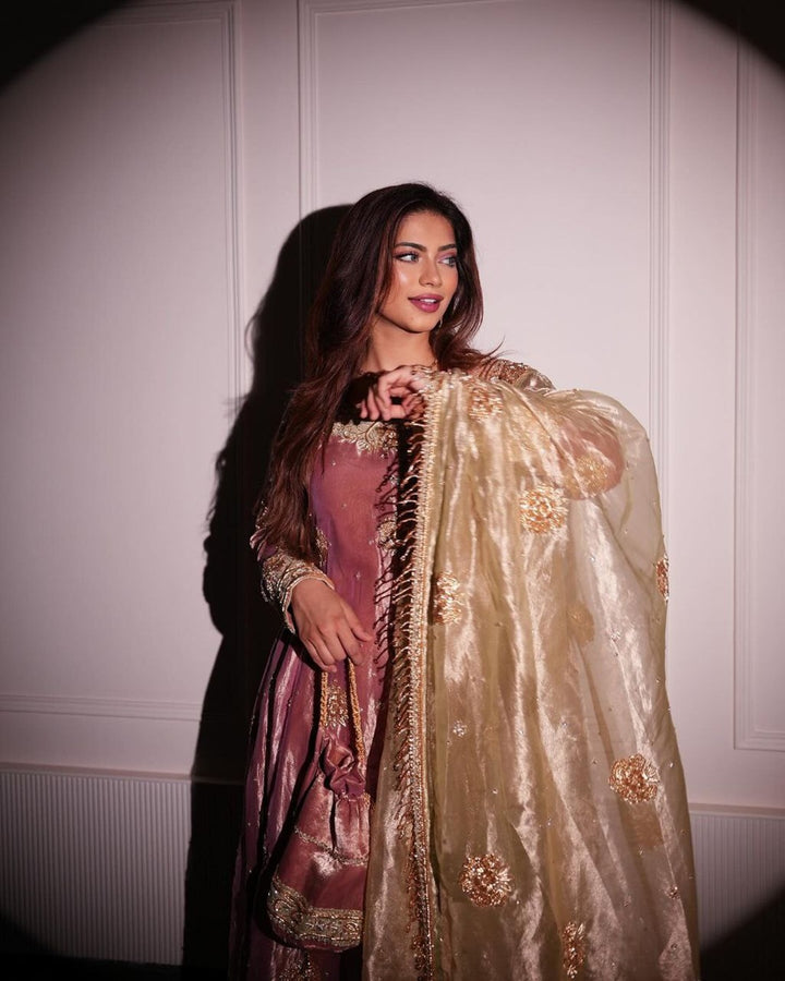 Peach Gold Designer Royal Suit