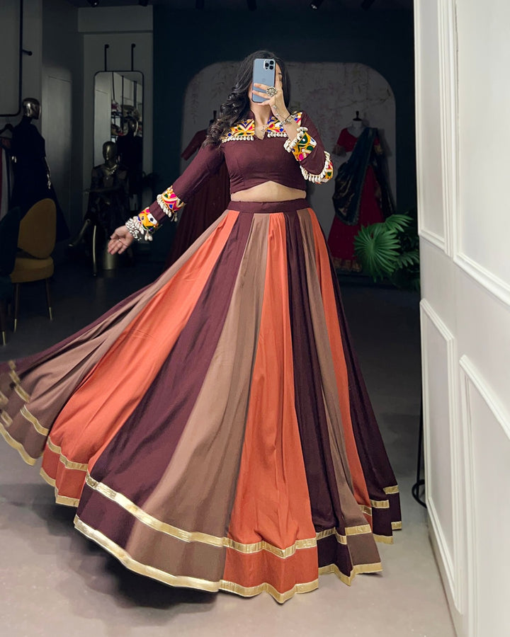 Traditional Brown Navratri Outfit