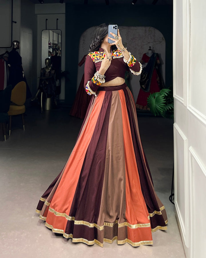 Traditional Brown Navratri Outfit