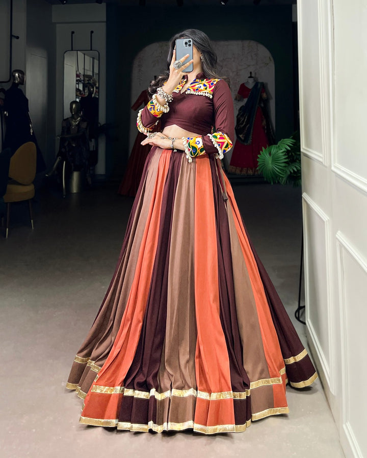 Traditional Brown Navratri Outfit