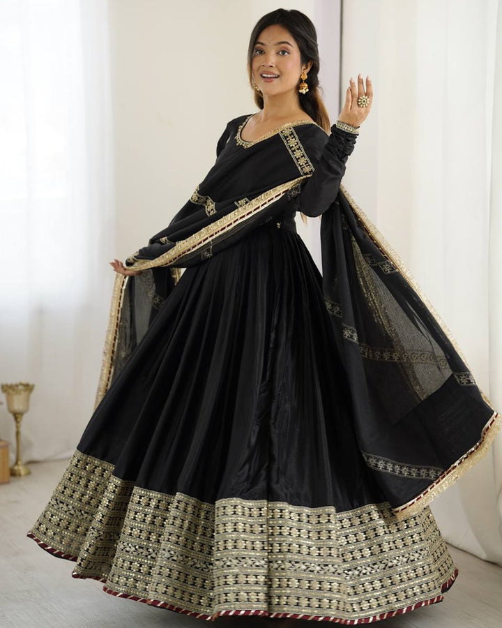 Black Elegance – Chinon Anarkali Suit
