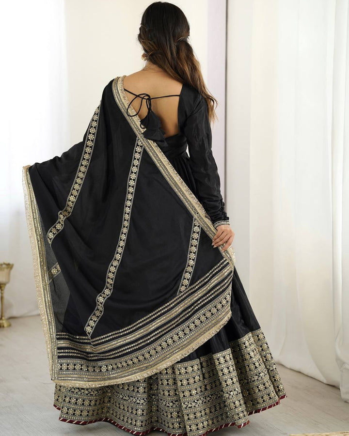 Black Elegance – Chinon Anarkali Suit