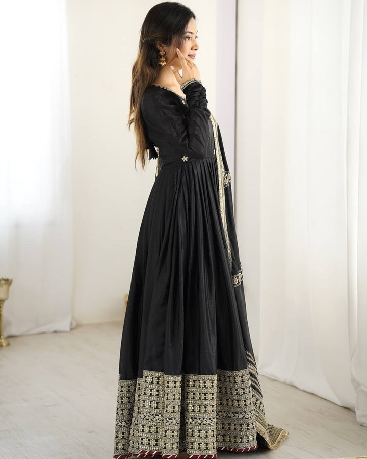 Black Elegance – Chinon Anarkali Suit
