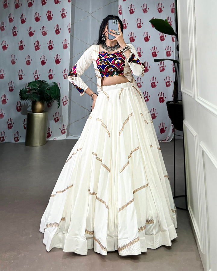 Ethereal Elegance – White Chaniya Choli Set