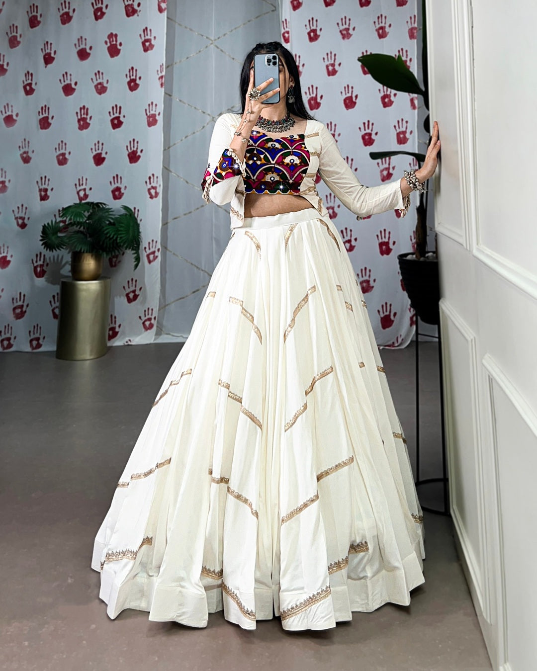 Ethereal Elegance – White Chaniya Choli Set