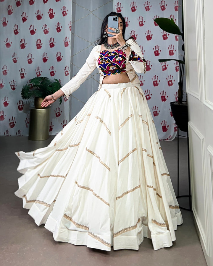 Ethereal Elegance – White Chaniya Choli Set