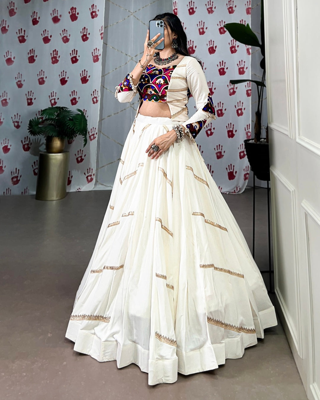 Ethereal Elegance – White Chaniya Choli Set