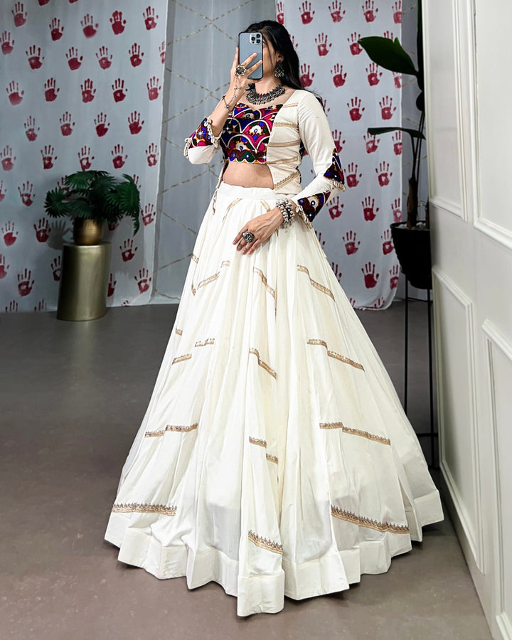 Ethereal Elegance – White Chaniya Choli Set