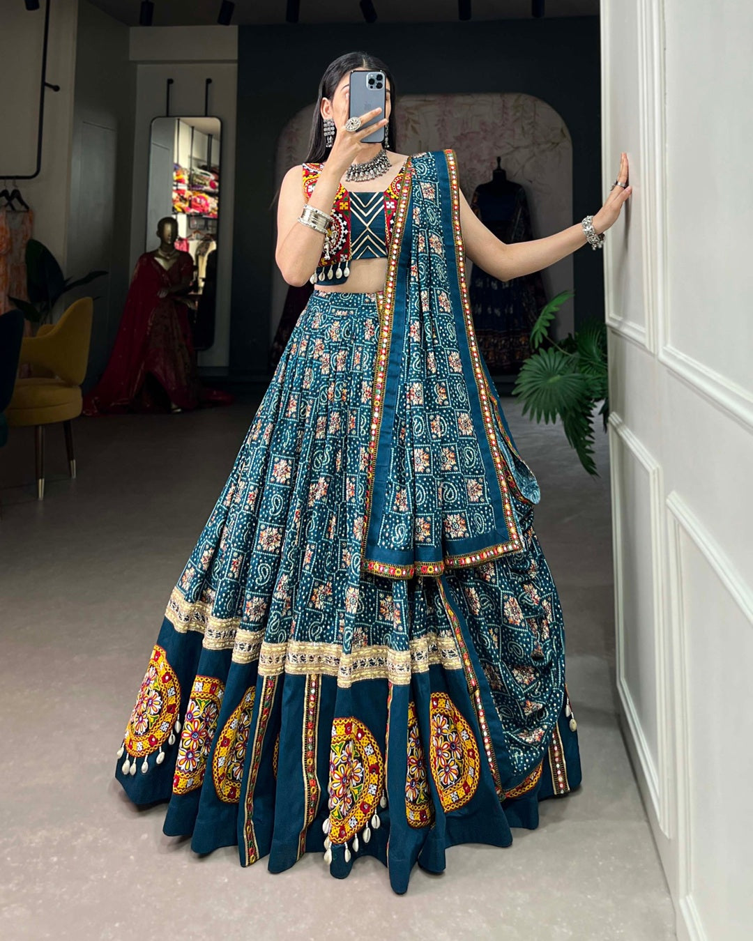 Rayon Navratri Chaniya Choli with Foil Work