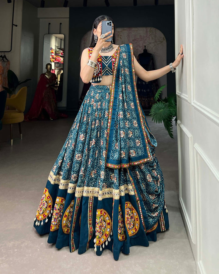 Rayon Navratri Chaniya Choli with Foil Work