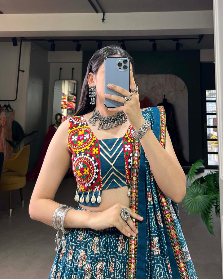 Rayon Navratri Chaniya Choli with Foil Work