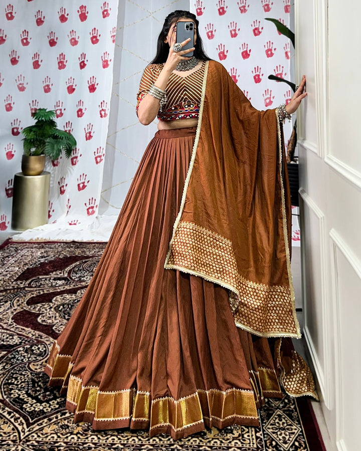Traditional Chanderi Lehenga for Navratri