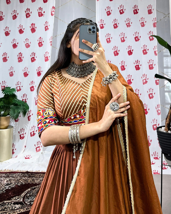 Traditional Chanderi Lehenga for Navratri