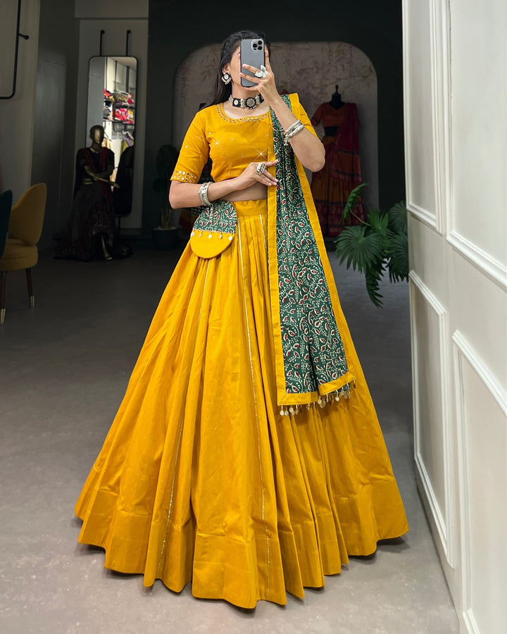 Navratri Special Mustard Lehenga