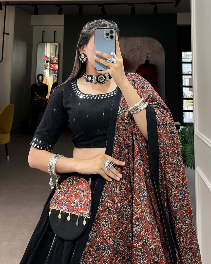 Navratri Black Lehenga Set