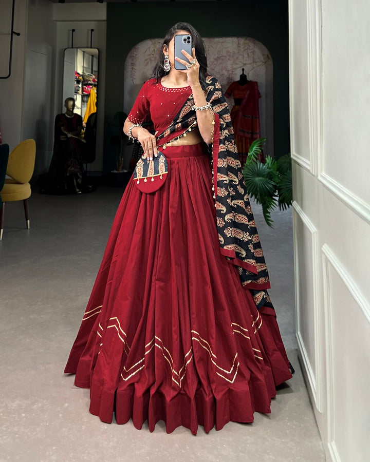 Maroon Navratri Lehenga Set