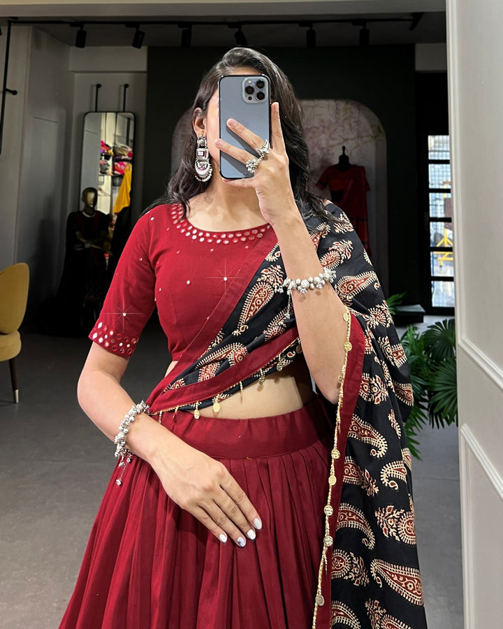 Maroon Navratri Lehenga Set