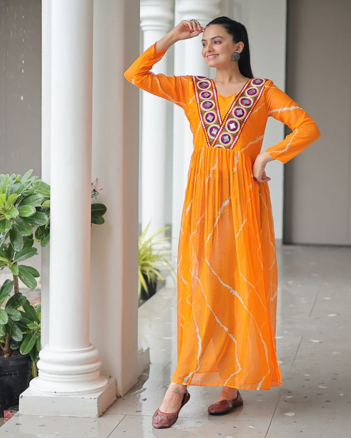 Navratri Glow – Yellow Kutchi Work Kurti