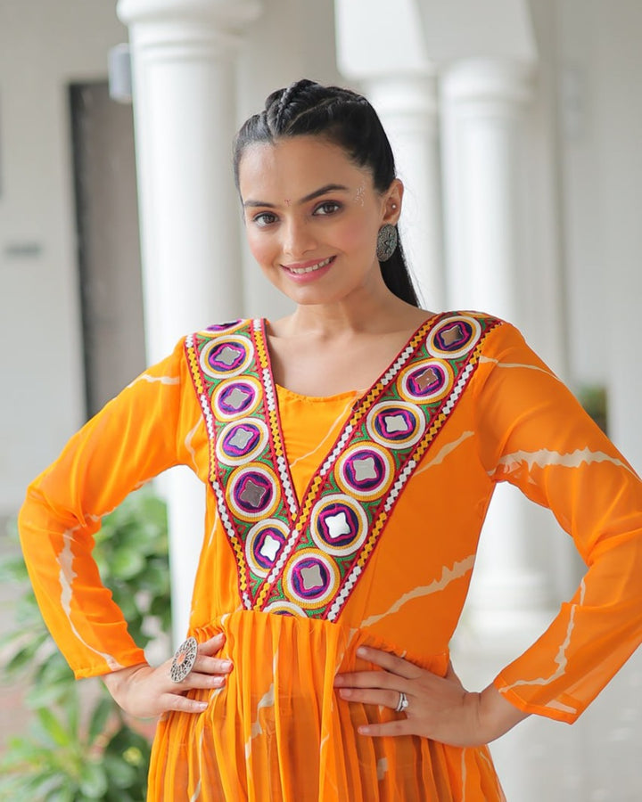 Navratri Glow – Yellow Kutchi Work Kurti