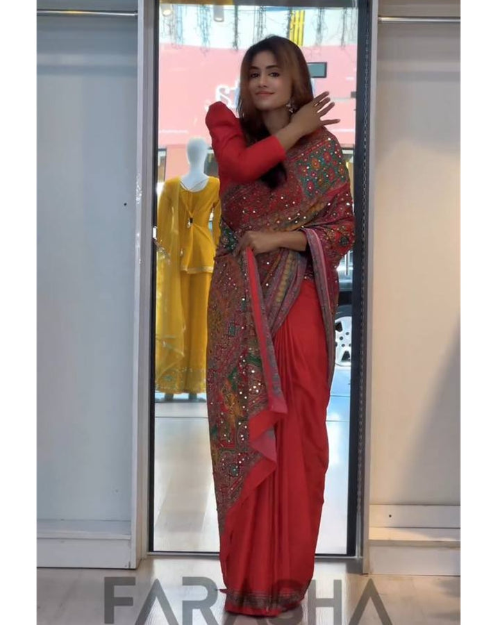 Modern Zip-Front Gown with Artistic Digital Print Dupatta