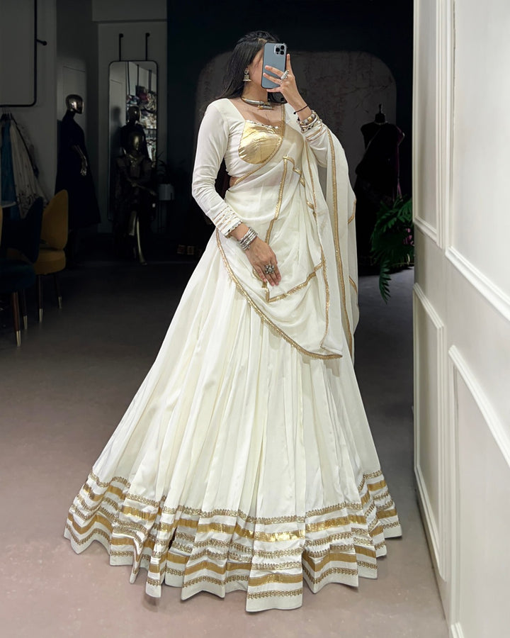 Pure Grace – White Lehenga Choli for Navratri