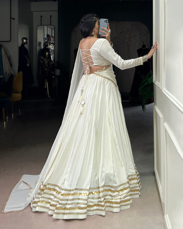 Pure Grace – White Lehenga Choli for Navratri