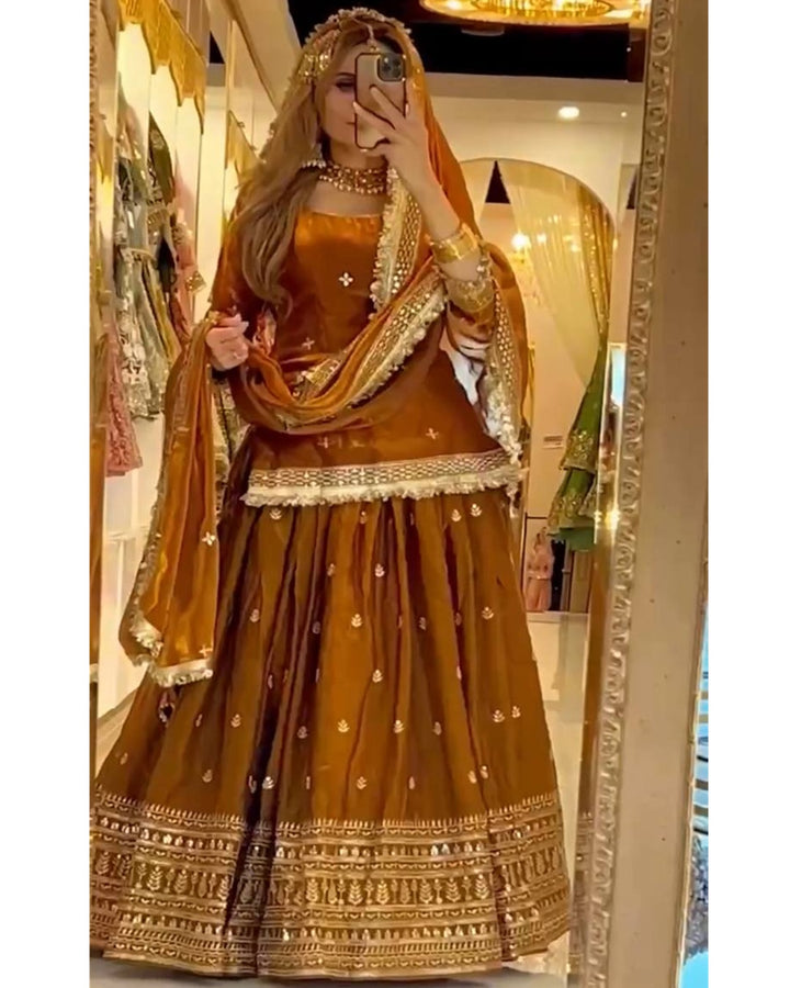 Vibrant Festive Lehenga Sharara Suit Set – Premium Readymade 3-Piece Ensemble