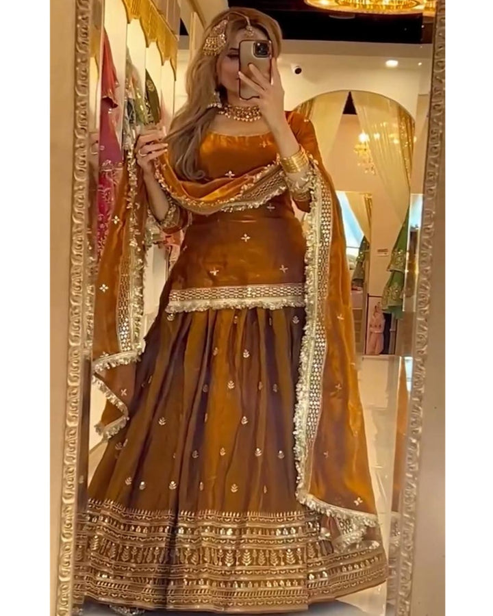 Vibrant Festive Lehenga Sharara Suit Set – Premium Readymade 3-Piece Ensemble