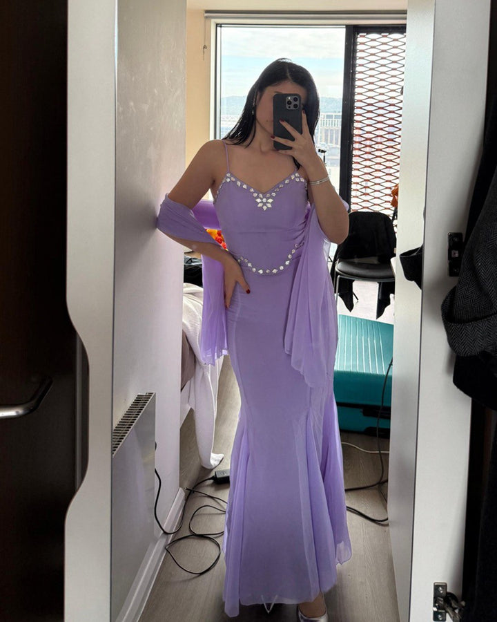 Lavender Designer Lehenga Set with Diamond Rhinestone Blouse | Modern Elegance Real-Shoot