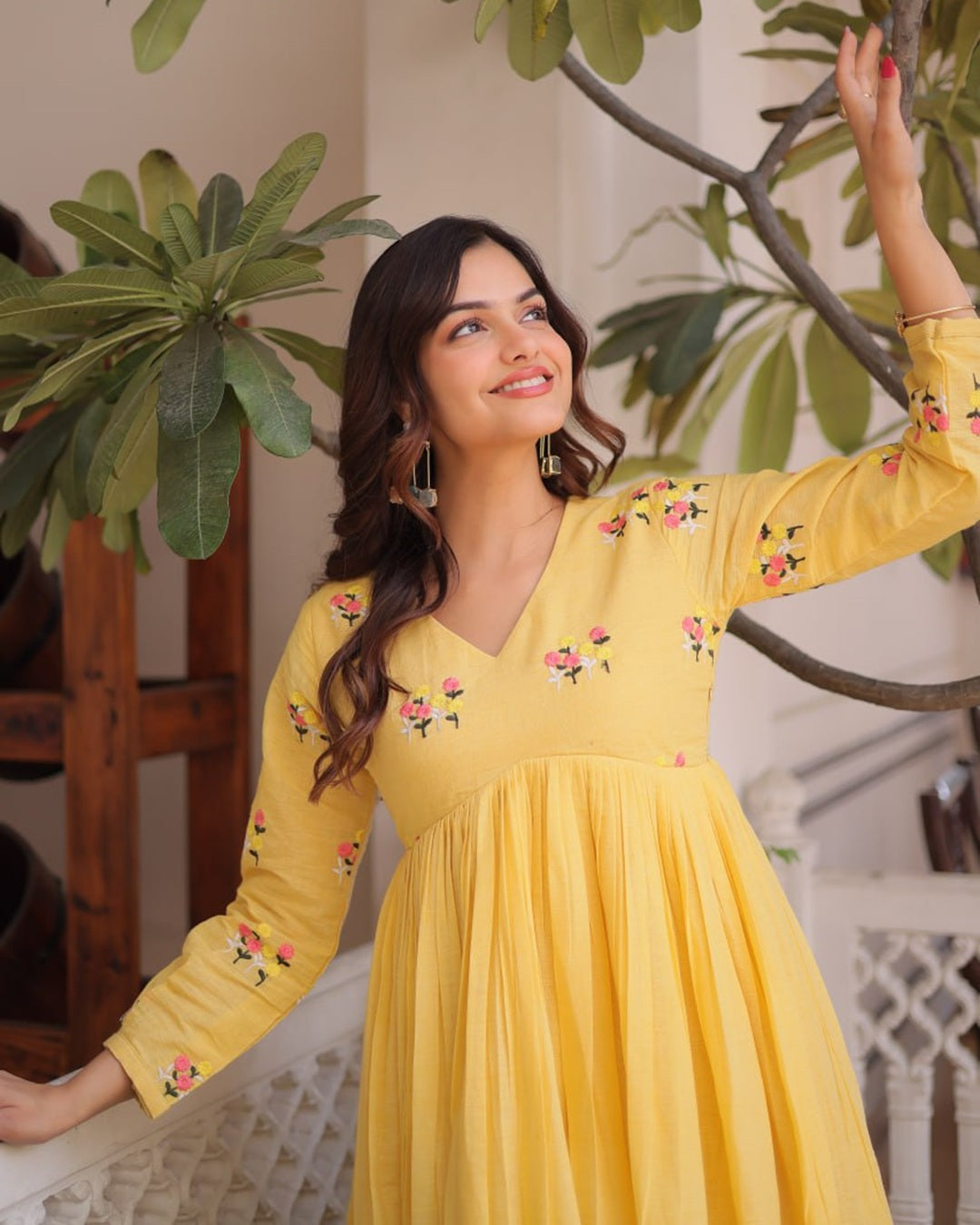 Yellow Color Pure Cotton Embroidered Kurti Suit – Comfortable Daily & Festive Wear